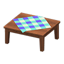 Animal Crossing Items Wooden Table Dark wood / Blue