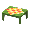 Animal Crossing Items Wooden Table Green / Orange