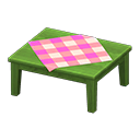 Animal Crossing Items Wooden Table Green / Pink