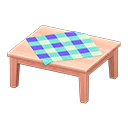 Animal Crossing Items Wooden Table Pink wood / Blue