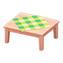 Animal Crossing Items Wooden Table Pink wood / Green