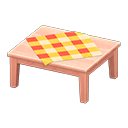 Animal Crossing Items Wooden Table Pink wood / Orange