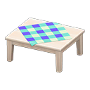 Animal Crossing Items Wooden Table White wood / Blue