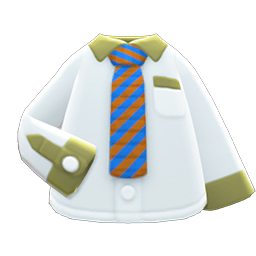 Animal Crossing Items Work Shirt Blue-striped necktie