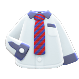 Animal Crossing Items Work Shirt Red-striped necktie